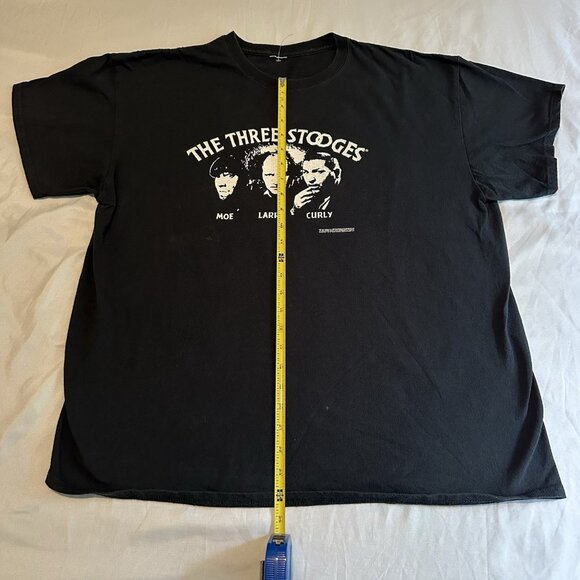 Three Stooges Funny Retro Graphic T-Shirt Oversized Larry Moe Curly Black Sz L - Picture 5 of 7